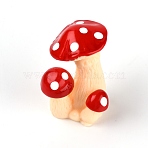 Resin Decoration, Imitation Mushroom, for Showcase & Photography Props, Red, 29x21x22mm(DJEW-WH0011-55)