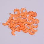 Transparent Glass Beads, with Glitter Powder, Top Drilled, Moon, Tomato, 16.5x11.5x3mm, Hole: 1.2mm(GLAA-WH0022-55G)