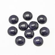 Synthetic Blue Goldstone Cabochons, Dyed, Half Round/Dome, 6x3~4mm(G-R416-6mm-34)