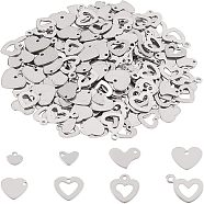 Unicraftale 304 Stainless Steel Charms, Heart, Stainless Steel Color, 240pcs/box(STAS-UN0019-98P)