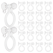 250Pcs Plastic Clip-on Earring Findings, Earring Settings, Clear, 11.5x9x1mm, Hole: 0.8mm(KY-SC0001-70)