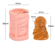 Twelve Animals Ice Cream DIY Food Grade Silicone Statue Mold, Portrait Sculpture Resin Casting Molds, for UV Resin, Epoxy Resin Craft Making, Snail, 83x61x58mm, Inner Diameter: 72x47x46mm(PW-WG32992-08)
