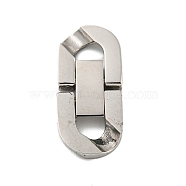 304 Stainless Steel Fold Over Clasps, for Bracelet Necklace Making, Stainless Steel Color, 22.5x11x3.5mm, Hole: 5x3mm(STAS-B029-05C-1)