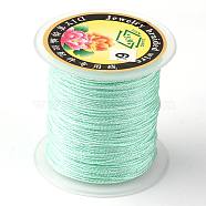 Round Metallic Thread, Embroidery Thread, 9-Ply, Light Cyan, 0.8mm, about 65.61 yards(60m)/roll(MCOR-L001-0.8mm-22)