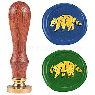 Wax Seal Stamp Set, Sealing Wax Stamp Solid Brass Head with Wood Handle, for Envelopes Invitations, Gift Card, Raccoon, 83x22mm, Stamps: 25x14.5mm(AJEW-WH0208-1412)