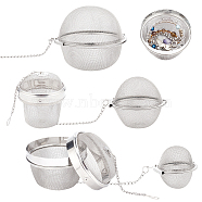 Elite 5Pcs 304 Stainless Steel Tea Strainer, with Curb Chain and Hook, Cleaning Sieve, Stainless Steel Color, 170~220mm, 5pcs(AJEW-PH0003-58)