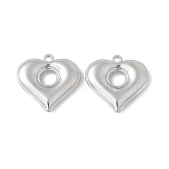 Rack Plating Alloy Pendants, Cadmium Free & Lead Free, Heart Charms, Platinum, 22.5x23x4mm, Hole: 1.8mm(FIND-I030-02P)
