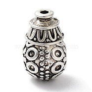 Tibetan Style Alloy 3 Hole Guru Beads, T-Drilled Beads, Teardrop, Antique Silver, 18.5x11x12mm, Hole: 2mm(TIBEB-M030-01AS)