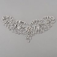 Shiny Wing Crystal Rhinestone Collar Trim, Flexible Sewing Crafts Bridal Costume Embellishment, Silver, 90x194x5mm(FIND-WH0111-531)