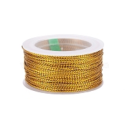 Nylon Metallic Cords, Dark Goldenrod, 1mm, about 20m/Roll(MCOR-E002-07)