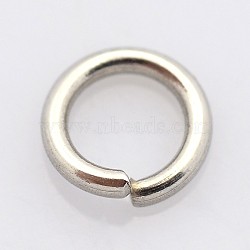 Tarnish Resistant 304 Stainless Steel Open Jump Rings, Stainless Steel Color, 6x1mm, 18 Gauge, Inner Diameter: 4mm(STAS-E067-07-6mm)