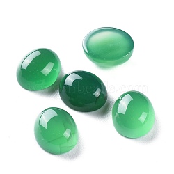 Natural Green Onyx Agate Cabochons, Oval, Dyed & Heated, 12x10x5.3mm(G-H231-09A)