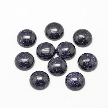 Synthetic Blue Goldstone Cabochons, Dyed, Half Round/Dome, 6x3~4mm