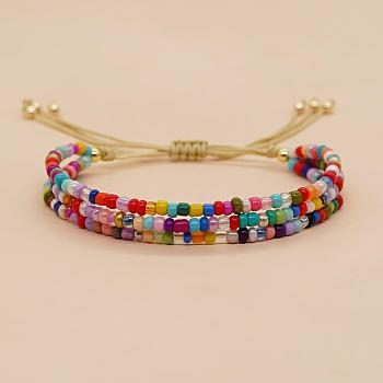 Bohemian Style Colorful Beaded Friendship Bracelet Handmade for Women