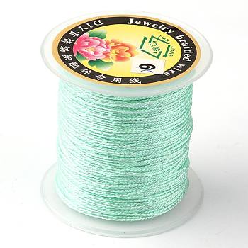 Round Metallic Thread, Embroidery Thread, 9-Ply, Light Cyan, 0.8mm, about 65.61 yards(60m)/roll