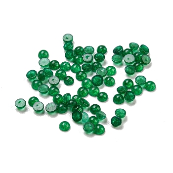 Natural Malaysia Jade Dyed Cabochons, Half Round, Green, 2x1mm