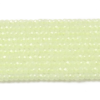 Synthetic Luminous Stone Beads Strands, Faceted, Round, Glow in the Dark, Light Green, 3x2mm, Hole: 0.6mm, about 156pcs/strand, 14.17 inch(36cm)