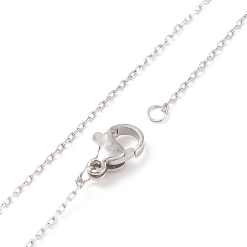 304 Stainless Steel Necklaces, Cable Chain Necklace, with Lobster Claw Clasps, Stainless Steel Color, 19.6 inch(50cm)