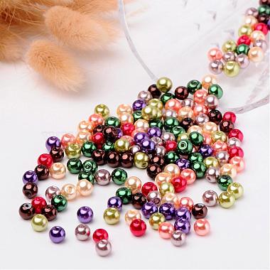 Fall Mix Pearlized Glass Pearl Beads(HY-X006-6mm-06)-3