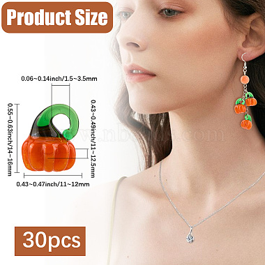 30Pcs Autumn Theme Handmade Lampwork Pendants(LAMP-PA0001-23)-2