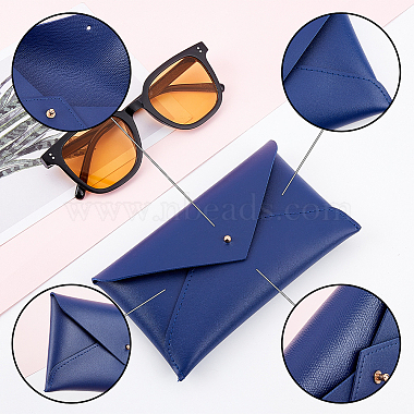 ahadermaker 2 pcs 2 couleurs pu imitation cuir enveloppe sac à lunettes(FIND-GA0002-73)-8