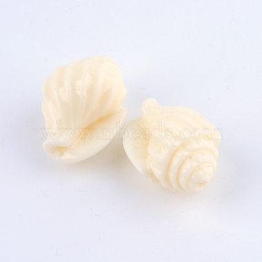 18mm OldLace Shell Synthetic Coral Beads