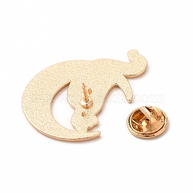 Moon with Cat Enamel Pin(JEWB-B005-04B)-3