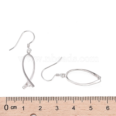 Apprêts pour boucles d'oreilles en argent sterling 925 plaqué rhodium(STER-F048-38P)-4