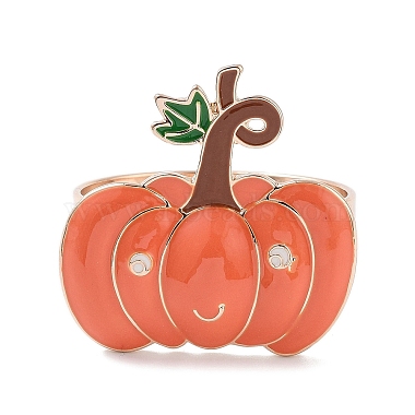 ronds de serviette en alliage émaillé en forme de citrouille d'Halloween(AJEW-Z037-01A)-2