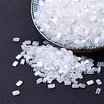 MIYUKI Half TILA Beads, Japanese Seed Beads, 2 Hole, (HTL2548) Crystal Silk Satin Luster, 5x2.3x1.9mm, Hole: 0.8mm, about 250pcs/10g(X-SEED-J020-HTL2548)