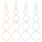 12Pairs 12 Style Stainless Steel Hoop Earrings, Twisted Ring Shape, Golden & Stainless Steel Color, 12 Gauge, 15~60x2mm, 1pair/style(STAS-UN0028-53)