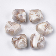 Acrylic Beads, Imitation Gemstone Style, Nuggets, Tan, 28x27.5x16.5mm, Hole: 2.5mm, about 70pcs/500g(OACR-S029-010)