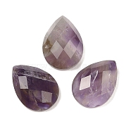 Natural Amethyst Cabochons, Teardrop, Faceted, 18x13x5mm(G-C146-04S)