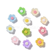Opaque Resin Cabochons, Flower, Mixed Color, 10x3.5mm(FIND-D052-01A)