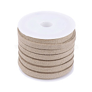 Faux Suede Cord, Faux Suede Lace, Dark Khaki, 5x1.5mm, about 5.46 yards(5m)/roll(X-LW-R003-5mm-1119)