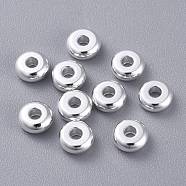 201 Stainless Steel Spacer Beads, Flat Round, Silver, 5x2mm, Hole: 1.6mm(STAS-K210-44A-S)