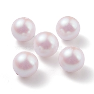 POM Plastic Beads, Imitation Pearl, Center Drilled, Round, Pink, 15.5~16mm, Hole: 1.6mm(KY-C012-01F-01)