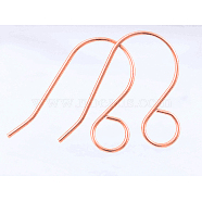 100Pcs 316 Stainless Steel French Earring Hooks, Flat Earring Hooks, Ear Wire, with Horizontal Loop, Rose Gold, 26x20mm, Hole: 4.6mm, 20 Gauge, Pin: 0.8mm(JX138C)