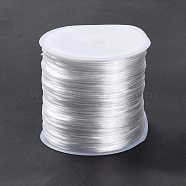 (Defective Closeout Sale: Spool was Out of Shape) 60M Japanese Flat Elastic Crystal String, Elastic Beading Thread, for Stretch Bracelet Making, White, 0.7mm, about 65.62 Yards(60m)/Roll(EW-XCP0001-11)