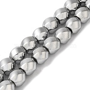 Electroplated Non-Magnetic Synthetic Hematite Beads Strands, Long-Lasting Plated, Twist, Platinum Plated, 8mm, Hole: 1.3mm, about 49pcs/strand, 16.54''(42cm)(G-P518-05C-01)