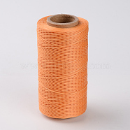 Flat Waxed Polyester Cords, Orange, 1x0.3mm, about 284.33 yards(260m)/roll(YC-K001-11)