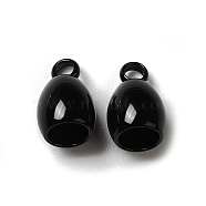 Spray Painted 201 Stainless Steel Cord Ends, End Caps, Bell, Black, 9x6mm, Hole: 1.8mm, Inner Diameter: 4mm(STAS-I672-11B-01)