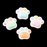 Cartoon Opaque Reisn Cabochons, for Jewelry Making, Mixed Color, Paw Print, 13.5x16x5mm(RESI-C039-03G)