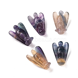 Natural Fluorite Figurines, Angel Decor Healing Stones, Energy Reiki Gifts for Women Men, 40x28x14.5mm(G-E095-01A)