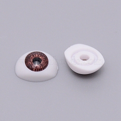 Plastic Doll Craft Eye, for DIY Sewing Craft Dolls Stuffed Toys, Oval, Camel, 8.5x11x4.5mm(DIY-WH0210-66)