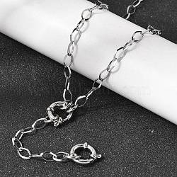 4.5MM 201 Stainless Steel Rhombus Link Chain Necklaces for Unisex, Non-Tarnish, Stainless Steel Color, 22.52 inch(57.2cm)(NJEW-K302-12P)