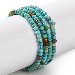 Natural Howlite Beads Strands, Dyed, Faceted, Rondelle, Medium Turquoise, 2.5x2mm, Hole: 0.6mm, about 195~208pcs/strand, 15.16~15.35''(38.5~39cm)(G-H025-03A-01)