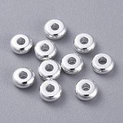 201 Stainless Steel Spacer Beads, Flat Round, Silver, 5x2mm, Hole: 1.6mm(STAS-K210-44A-S)