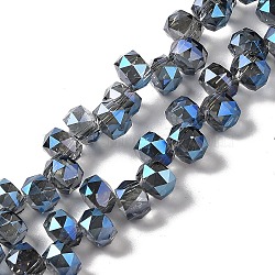 Full Rainbow Plated Electroplate Beads Strands, Faceted, Rondelle, Prussian Blue, 8x6mm, Hole: 1.2mm, about 96~98pcs/strand, 20.47~20.87''(52~53cm)(EGLA-H104-09A-FR01)