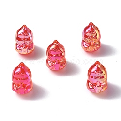 UV Plating Rainbow Iridescent Acrylic Beads, Dinosaur, Red, 22x15x20.5mm, Hole: 3.5mm(PACR-M003-15E)